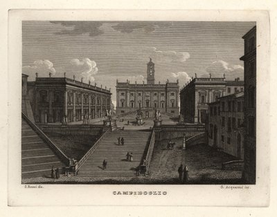 Utsikt över Capitoline Hill, Campidoglio, Rom, med Palazzo Senatorio av Unbekannt