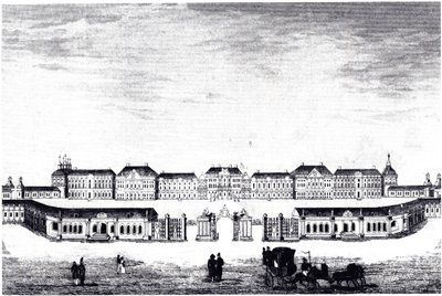 Utsikt över Katarinapalatset i Tsarskoye Selo, ca. 1840 av Unbekannt