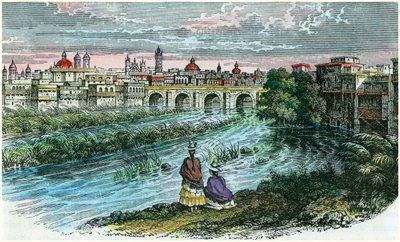 Utsikt över staden Lima, Perus huvudstad, från floden Rimac, c1875 av Unbekannt