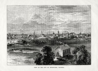 Utsikt över staden Melbourne, Victoria, Australien, 1877 av Unbekannt