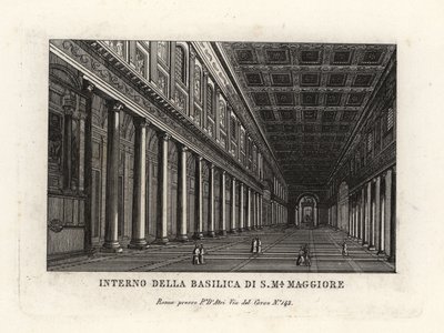 Vy över det inre av Basilica di Santa Maria Maggiore, Church of Saint Mary Major, Rom av Unbekannt