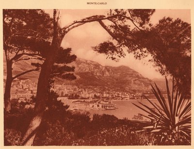 Vy tagen över Monte-Carlo från Monaco, 1930. av Unbekannt
