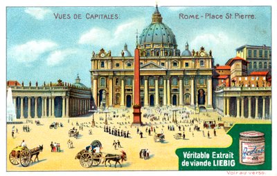 Utsikt över huvudstäder: St Peters Square, Rom, c1900 av Unbekannt