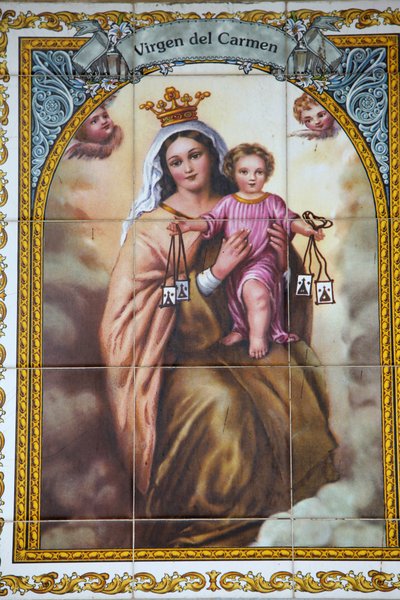 Virgin of Carmen mosaik MalagaSpanien av Unbekannt