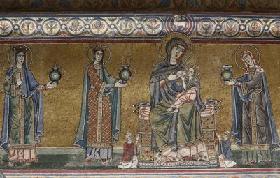 Virgin och barn mosaik i Santa Maria i Trastevere kyrka, Rom, Italien av Unbekannt