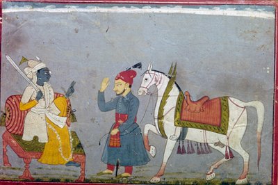 Vishnu i sin 10:e inkarnation som den vita timmen Kalki, 1710-1720 av Unbekannt
