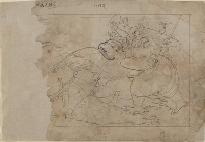 Vishnu om Garuda Slaying a Demon, mitten av 1700-talet. av Unbekannt