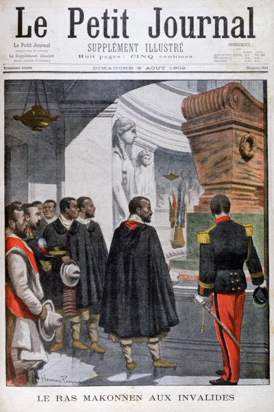 Ras Makonnens besök i Les Invalides i Paris, 1902 av Unbekannt