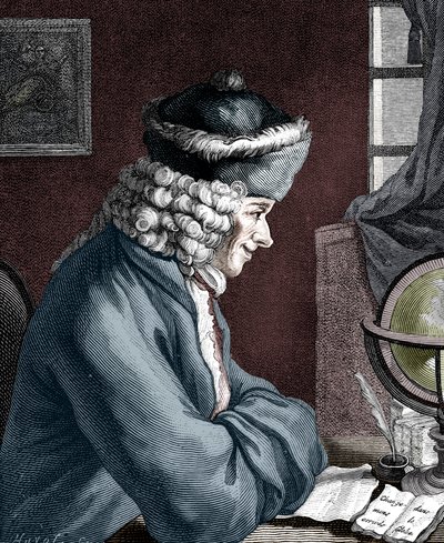 Voltaire, fransk 1700-talsförfattare, dramatiker, satiriker och bokstäver av Unbekannt