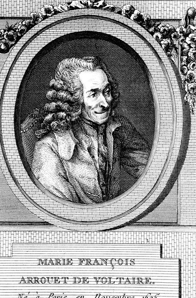 Voltaire, fransk 1700-talsförfattare, dramatiker, satiriker och bokstäver av Unbekannt