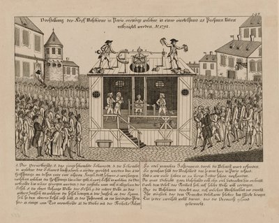 Presentation av huvudmaskinen i Paris, 1792. av Unbekannt