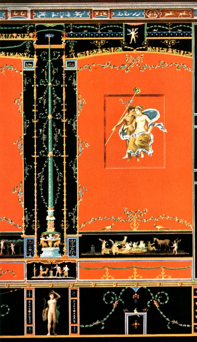 Väggdekoration, Pompeji, Italien, 1928. av Unbekannt