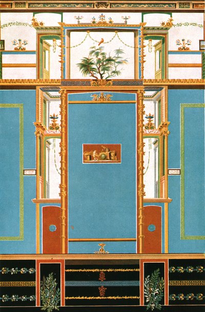 Väggdekoration, Pompeji, Italien, 1928. av Unbekannt