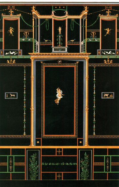 Väggdekoration, Pompeji, Italien, 1928. av Unbekannt