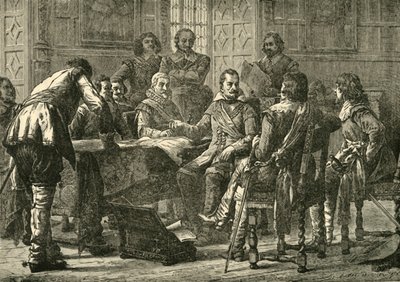 Wallenstein och Tilly håller ett krigsråd, 1626, 1890. av Unbekannt