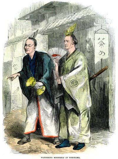 Vandrande sångare i Yokohama, Japan, 1864 av Unbekannt