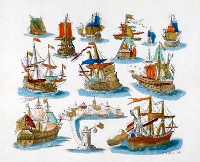 Krigsskepp, 1700-tal av Unbekannt