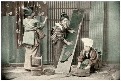 Tvätta kimonos, Japan, 1904 av Unbekannt