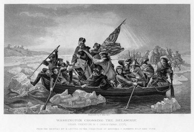 Washington korsar Delaware, 1776 av Unbekannt