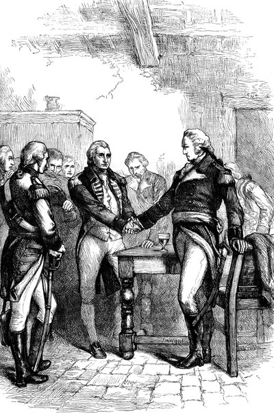 Washington tar avsked med sina gamla kamrater, 1783 c1880 av Unbekannt
