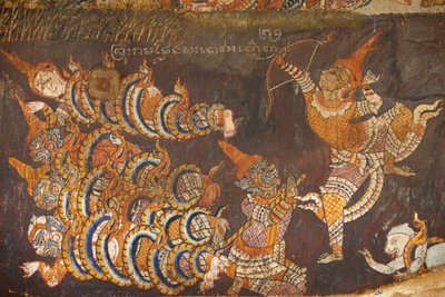 Wat Bo, Siem Reap Väggmålning av Ramayana, Siem Reap, Kambodja av Unbekannt