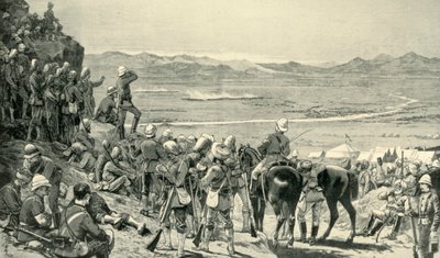 Tittar på de afghanska styrkornas rutt från Bab Wali-berget, 1 september 1880, 1901. av Unbekannt