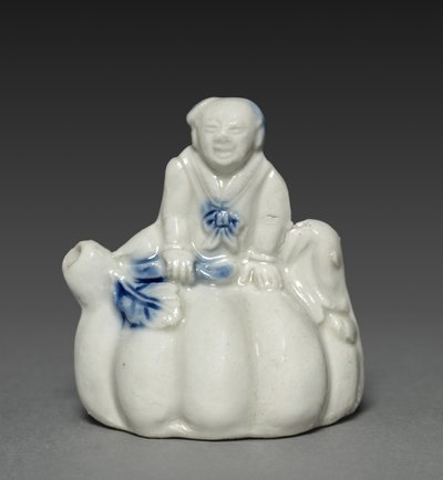 Waterdropper i form av kinesisk pojke som sitter på en kalebass, 1700-1800-talet. av Unbekannt