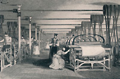 Vävning med kraftvävstolar, 1835, 1904 av Unbekannt