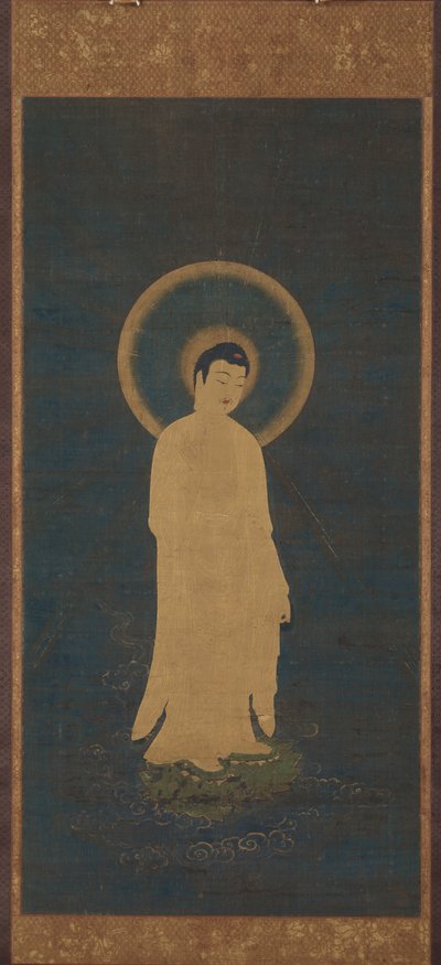 Välkomnande nedstigning av Amida Buddha Raigo, cirka 12701333. av Unbekannt