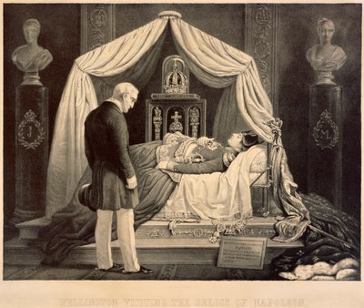 Wellington på besök i Napoleons reliker, 1800-talet av Unbekannt