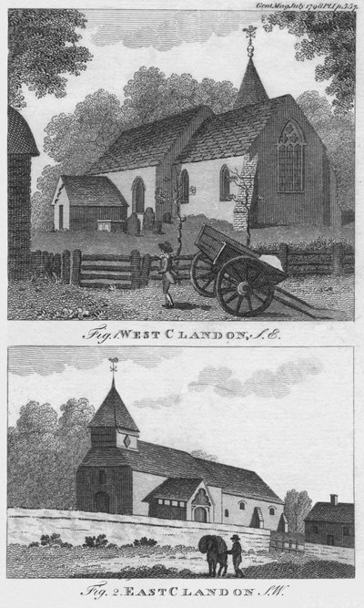 West Clandon och East Clandon, 1798. av Unbekannt