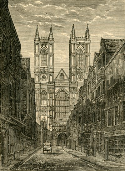 West Front of Westminster Abbey, från Tothill Street, 1881. av Unbekannt