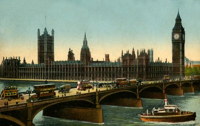 Westminster Bridge och Houses of Parliament, London, c1910. av Unbekannt