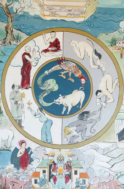 Wheel of Samsara. De tusen Buddhas tempel. Toulon sur Arroux Frankrike av Unbekannt
