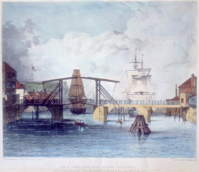 Whitby hamn, Yorkshire, vid mynningen av floden Esk, c1833 av Unbekannt