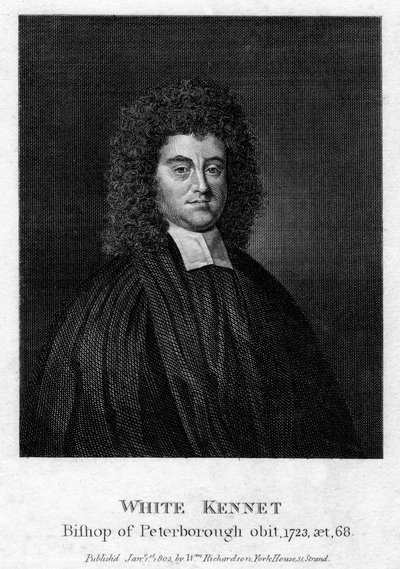 White Kennet 1660-1728, historiker och biskop av Peterborough, 1803 av Unbekannt