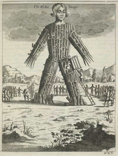 Wicker man från Britannia Antiqua Illustrata av Aylett Sammes, 1676 av Unbekannt