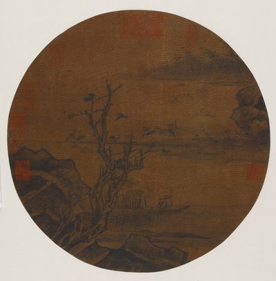 Vildgäss på väg ned till en sandbank, möjligen Ming-dynastin, 1368-1644. av Unbekannt