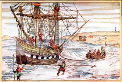 Willem Barents skepp bland den arktiska isen, 1594-1597 av Unbekannt