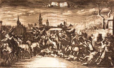 William Egon från Fürstenberg attackerade i sin tränare i Köln 1674, 1675. av Unbekannt