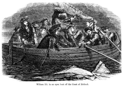 William III i en öppen båt utanför Hollands kust av Unbekannt