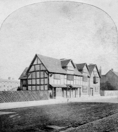 William Shakespeares hus, Henley Street, Stratford-upon-Avon, Warwickshire, sent 1800-tal av Unbekannt