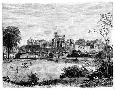 Windsor Castle från Brocas Meadows, c1888 av Unbekannt