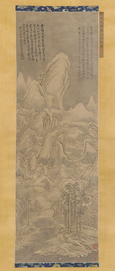 Vinterlandskap, Ming- eller Qingdynastin, 1500-1600-talet. av Unbekannt