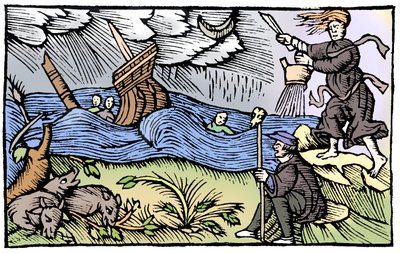 Häxa väcker storm, 1562 av Unbekannt