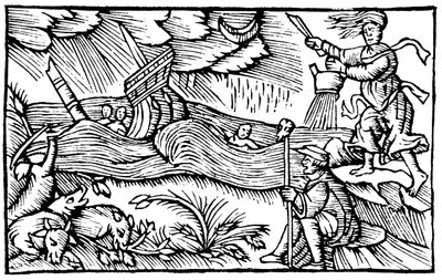 Häxa väcker storm, 1562 av Unbekannt