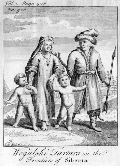 Wokulski-tatarer vid Sibiriens gränser, c1740 av Unbekannt