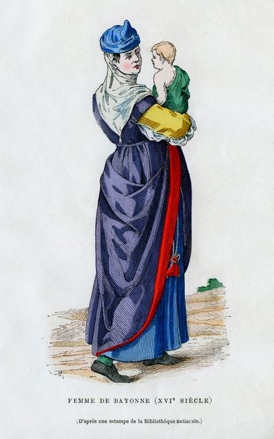 Kvinna från Bayonne, Frankrike, 1500-talet 1882-1884 av Unbekannt