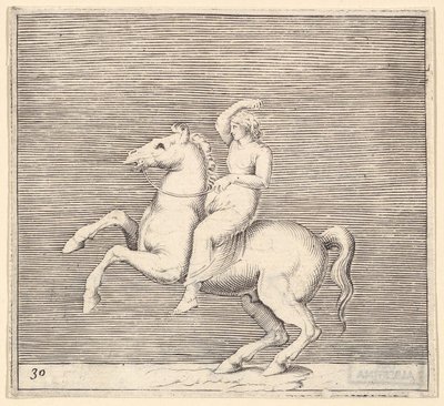 Woman on Rearing Horse, publicerad ca. 1599-1622. av Unbekannt