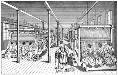 Kvinnliga arbetare i en mattfabrik, c1895 av Unbekannt